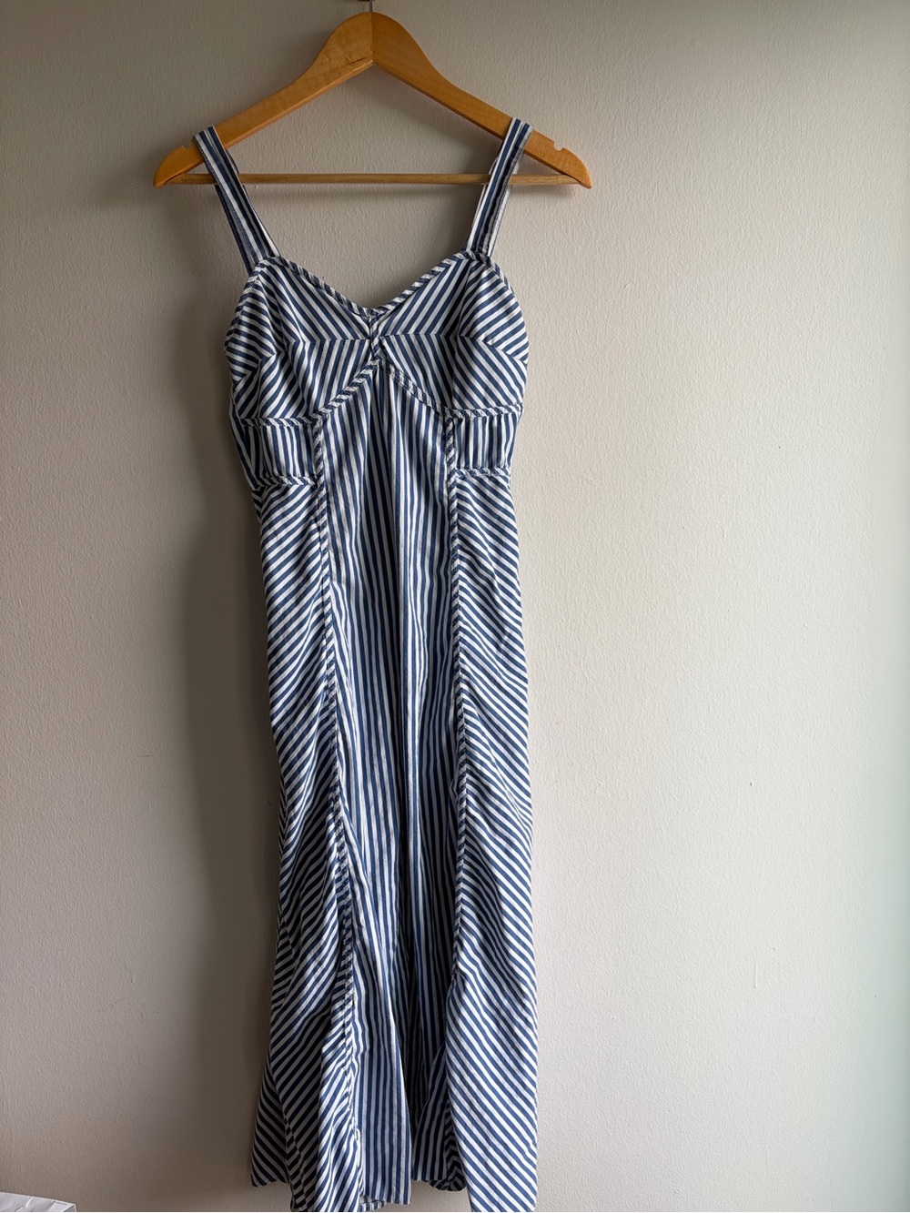 Japna Navy and White Striped Maxi Dress